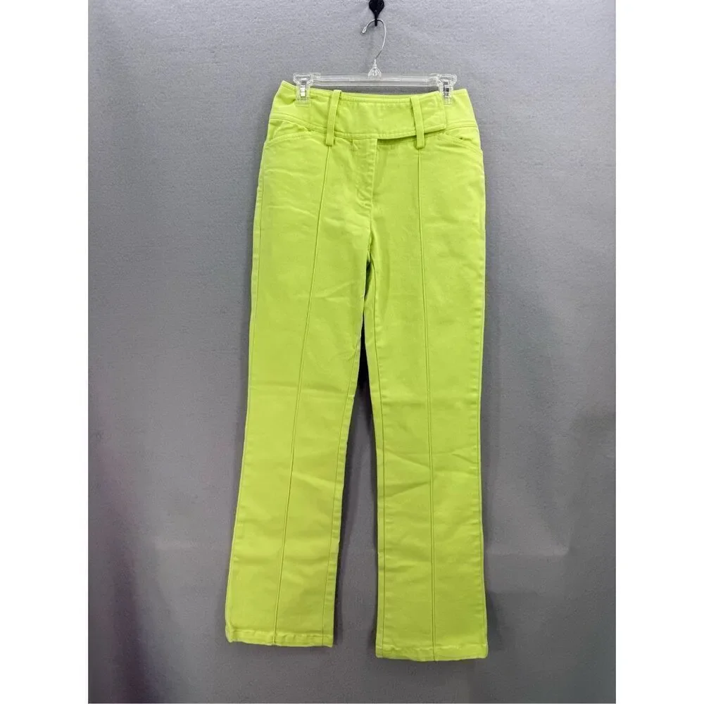 Vintage Y2K MetroStyle Stretch Womens Lime Green Lowrise Bootcut Jeans Size 6T